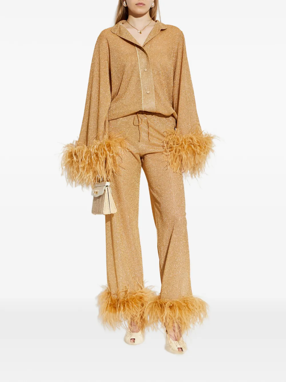 Oséree Broek met veren Goud