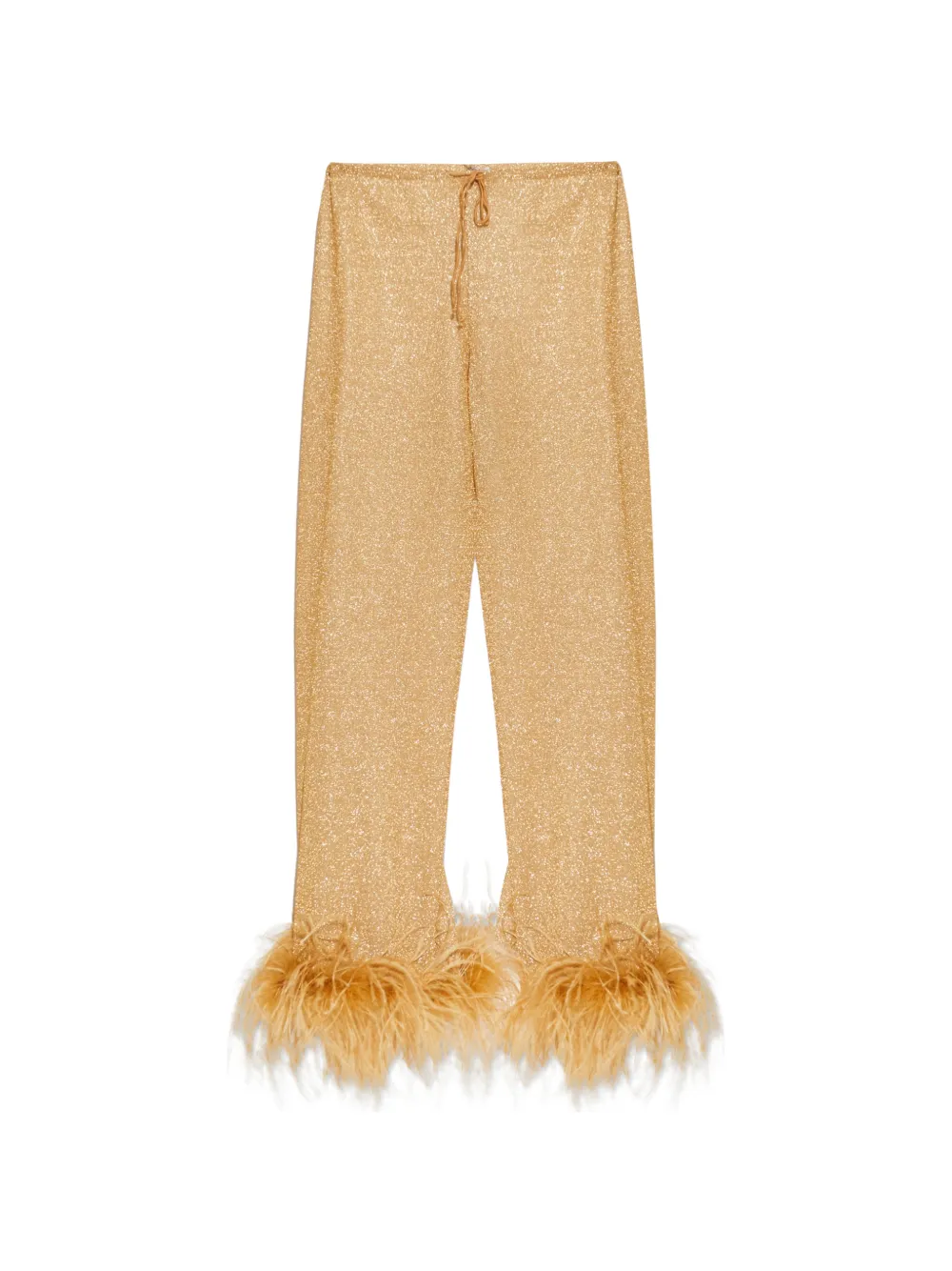 Oséree feather-trim trousers - Oro