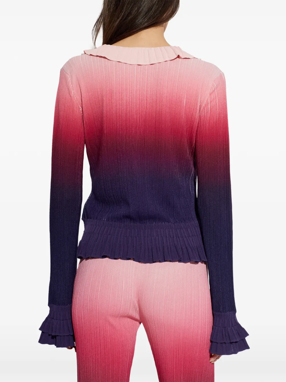 Casablanca Vest met kleurverloop en ruches Roze
