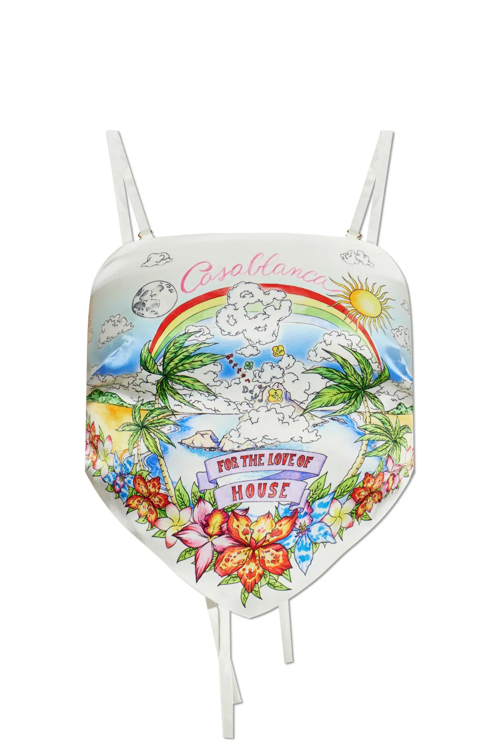 Casablanca Better Days graphic-print crop top - Bianco