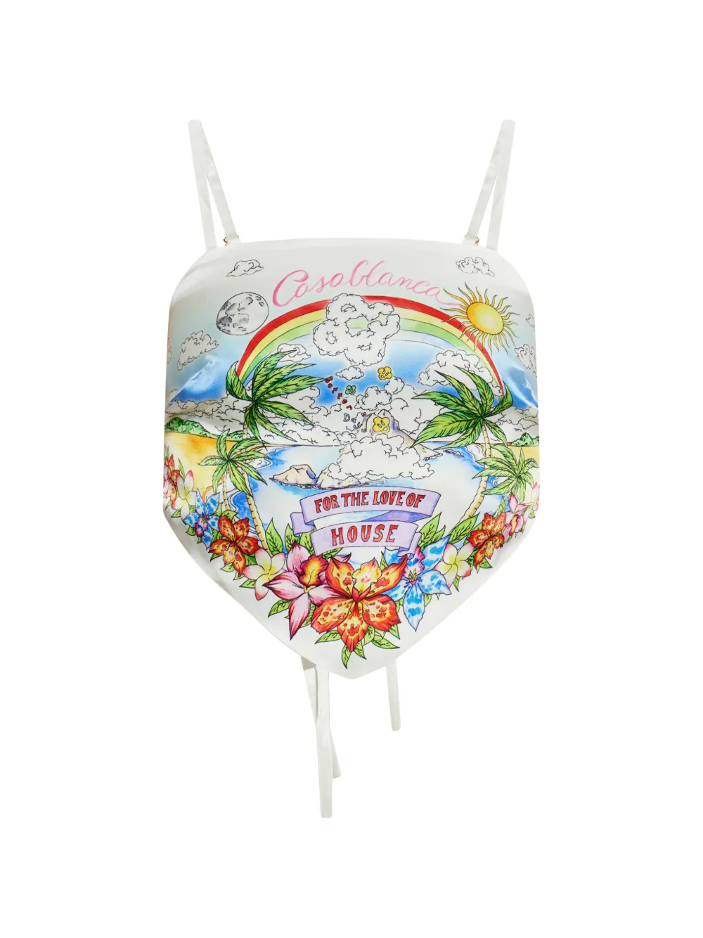 Casablanca Better Days graphic-print crop top - Bianco