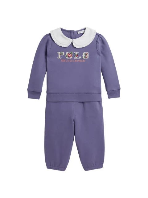 POLO RALPH LAUREN KIDS ruffled-collar tracksuit set
