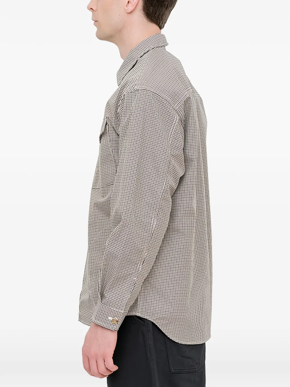 Comme des Garçons Homme zipped checked shirt Beige