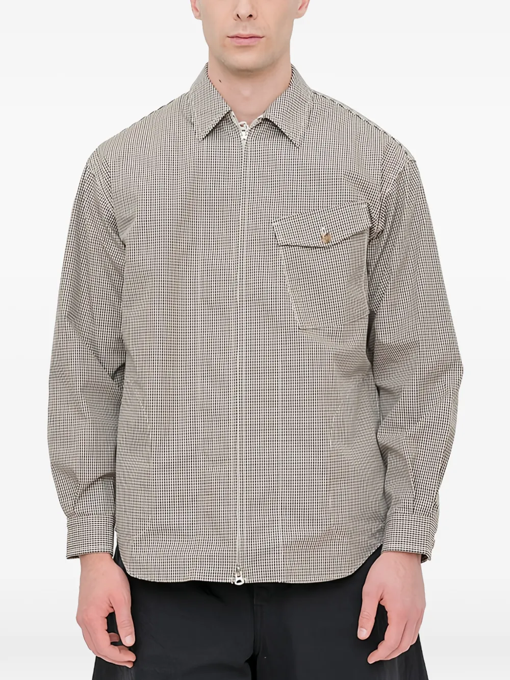 Comme des Garçons Homme zipped checked shirt - Nude