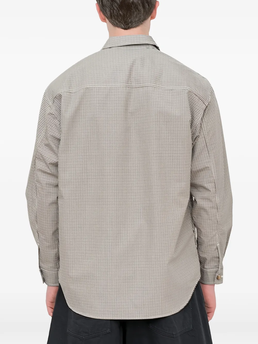Comme des Garçons Homme zipped checked shirt Beige