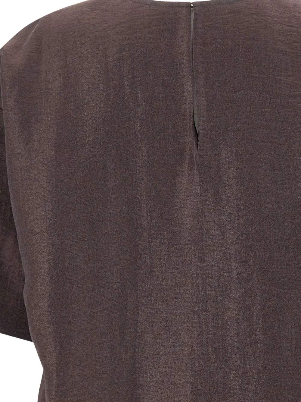 BOSS Blouse met korte mouwen Bruin