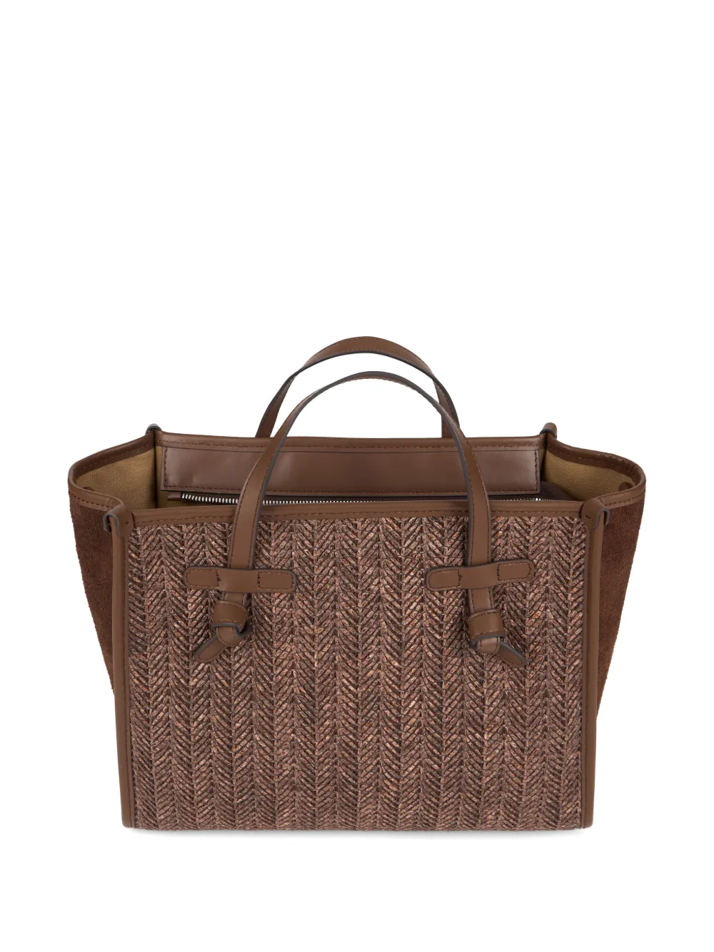 GIANNI CHIARINI Miss Marcella geweven shopper met suède vlak Bruin