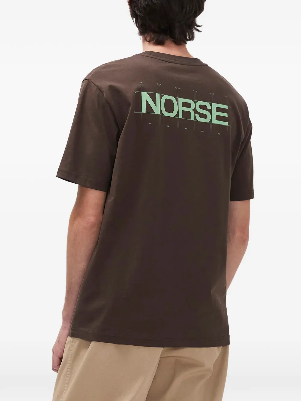 Norse Projects x BST logoprinten T-shirt Bruin