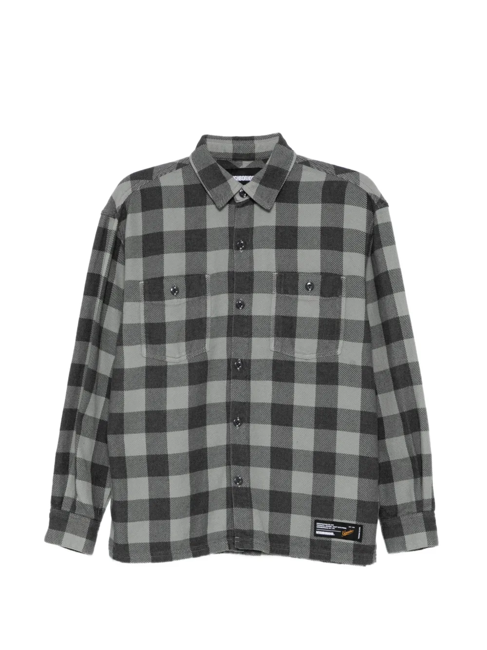 Neighborhood garment dyed check shirt - Grigio