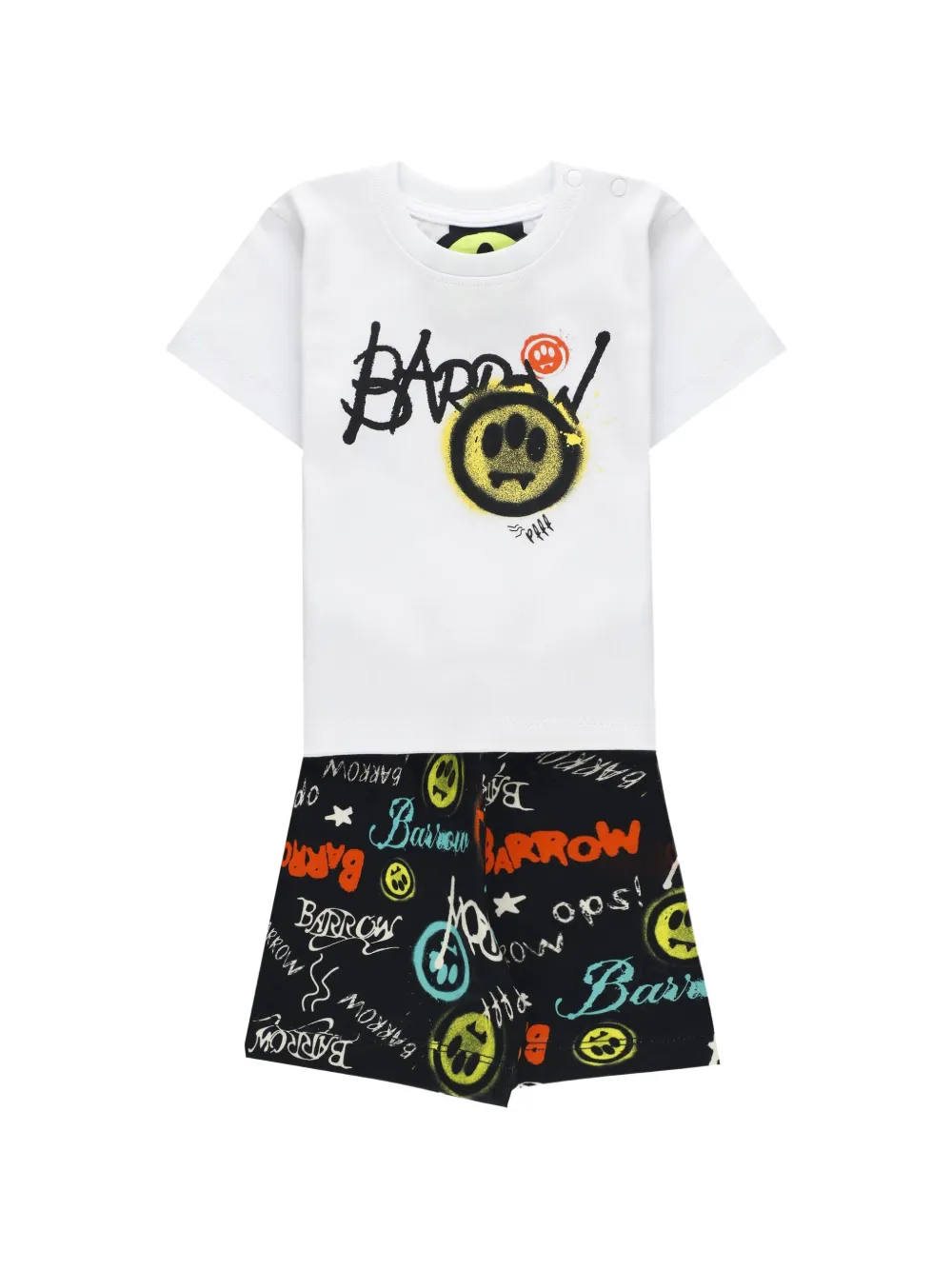Barrow kids logo-print shorts set - Bianco