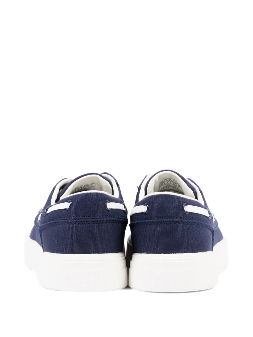 POLO RALPH LAUREN KIDS logo-embroidered lace-up moccasins Blauw