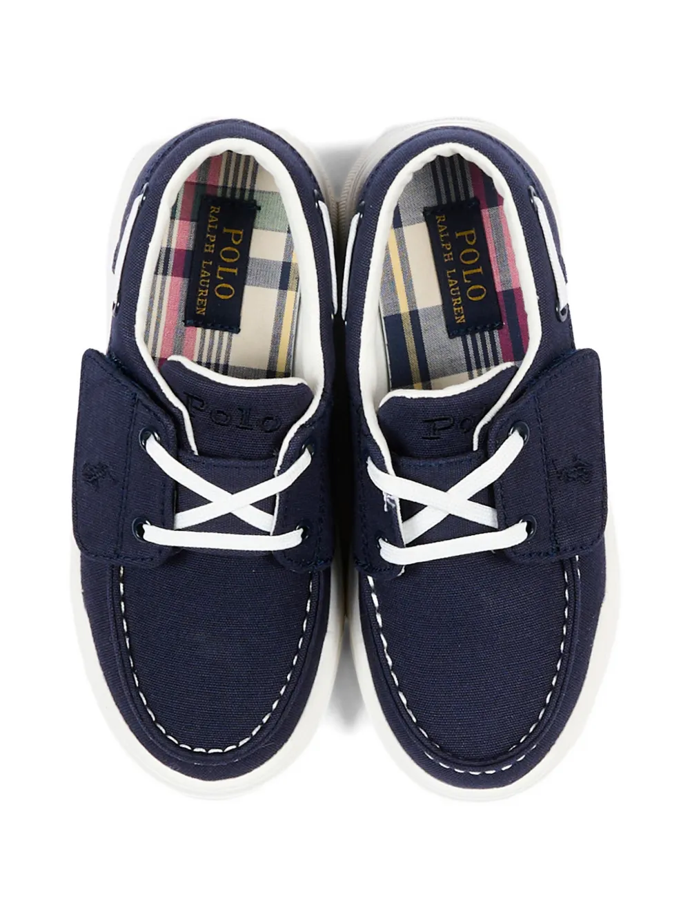 POLO RALPH LAUREN KIDS tie detail moccasins Blauw