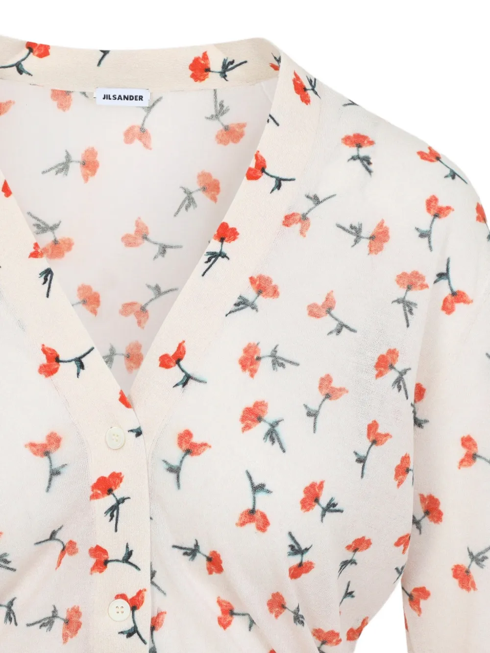 Jil Sander Truien met bloemenkraag Wit