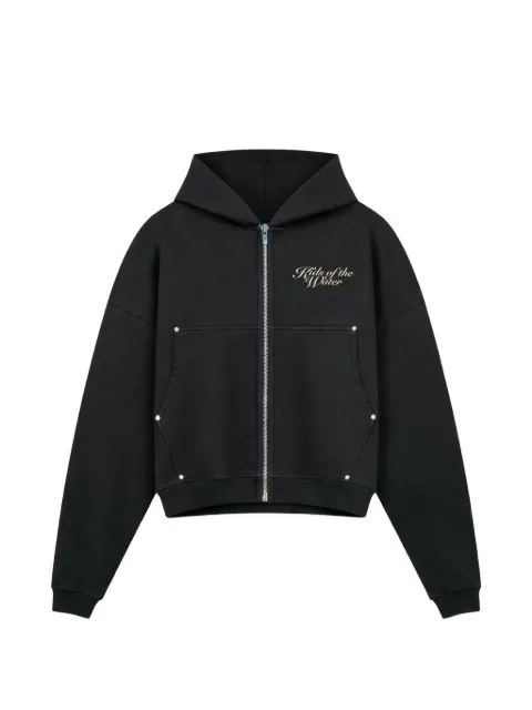 ROUGH. embellished zip-up hoodie