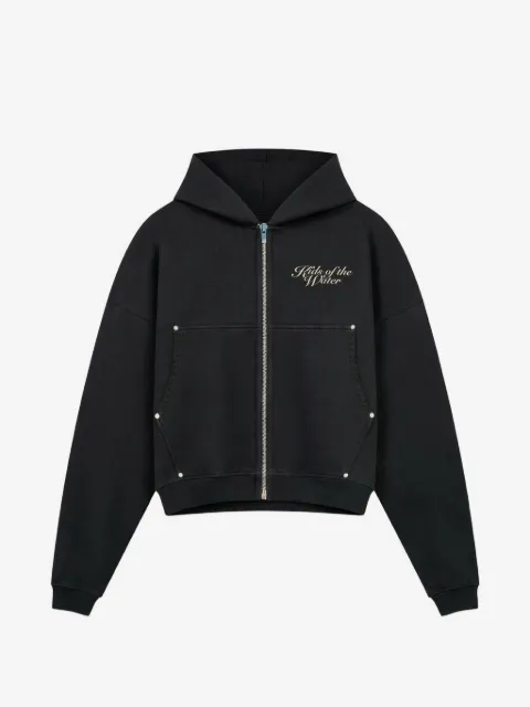 ROUGH. embellished zip-up hoodie