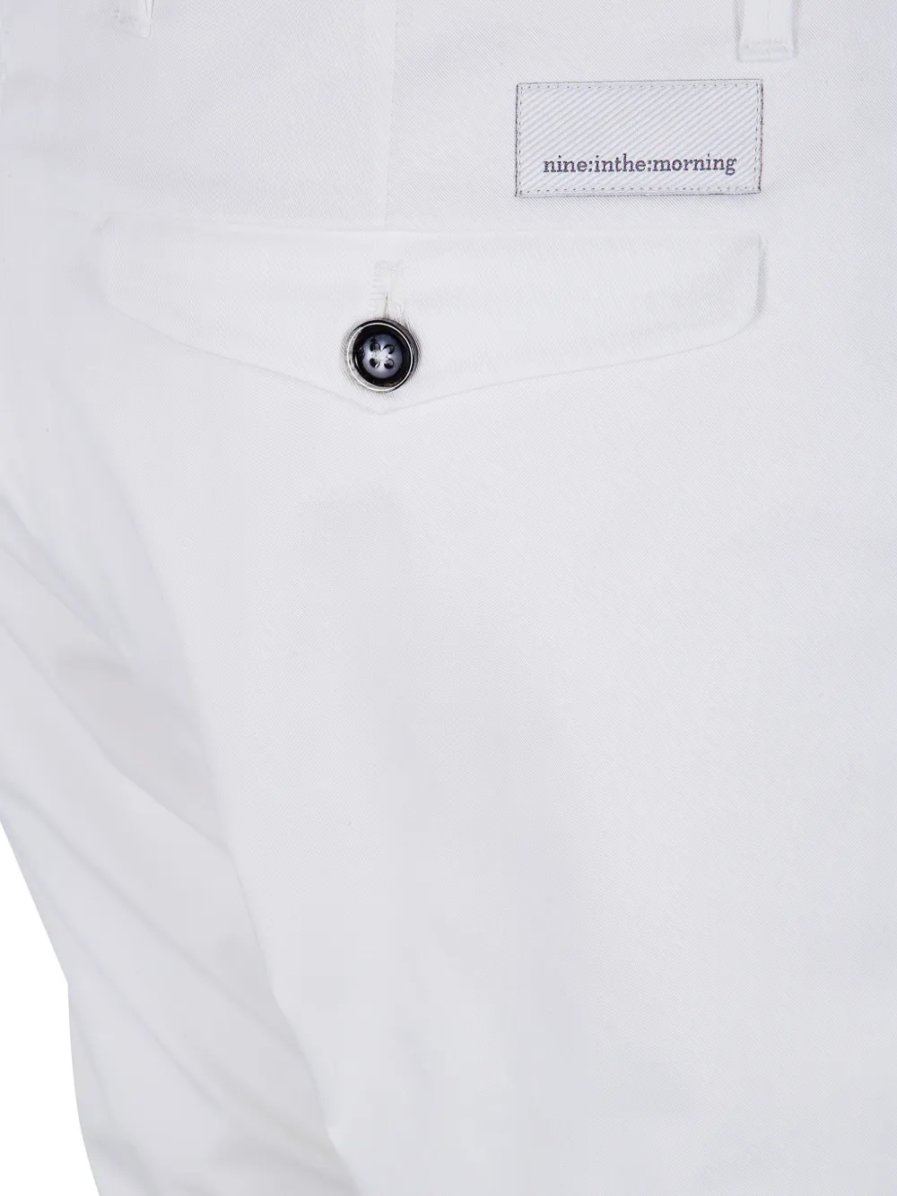 Nine In The Morning Broek met logopatch Wit