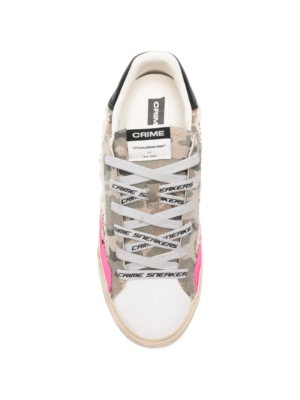 Crime London glitter-embellished camouflage-print sneakers Grijs
