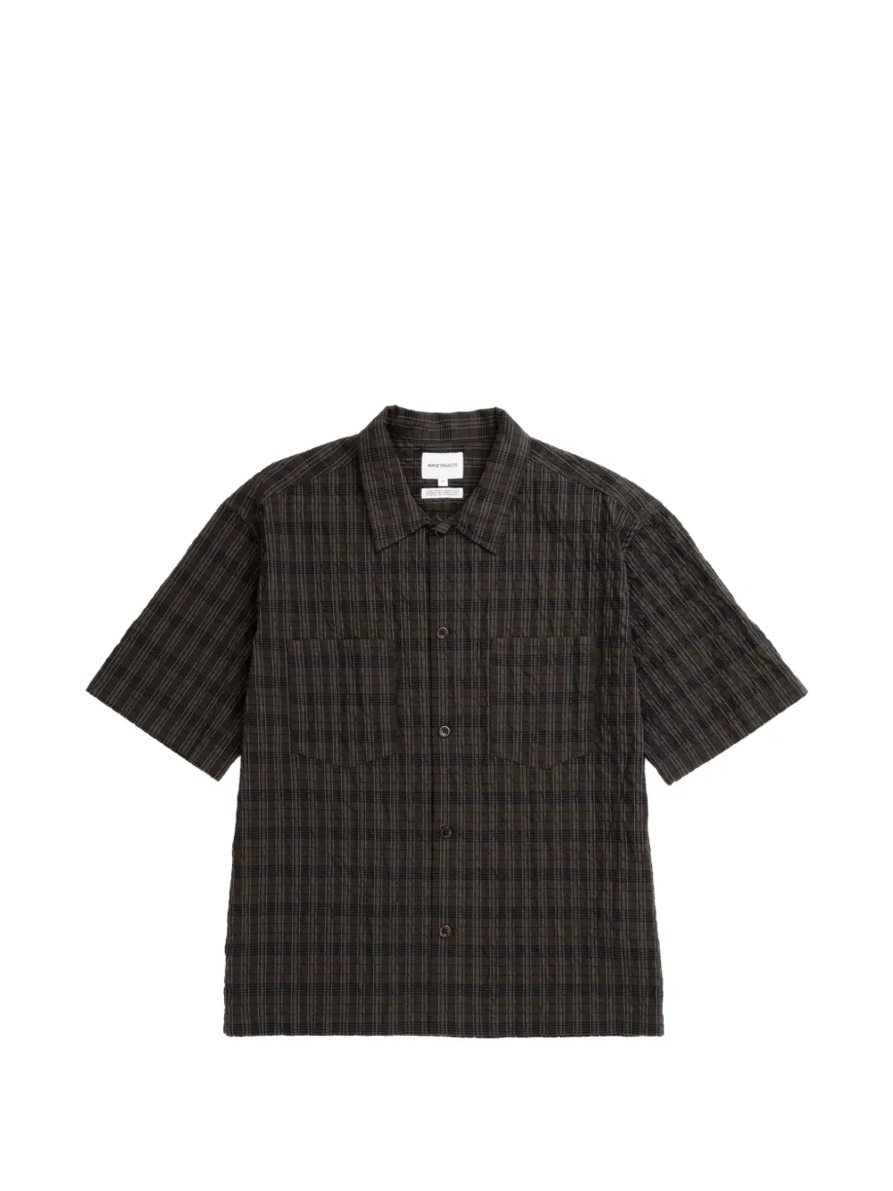 Norse Projects Mols check-pattern short-sleeve cotton shirt - Marrone