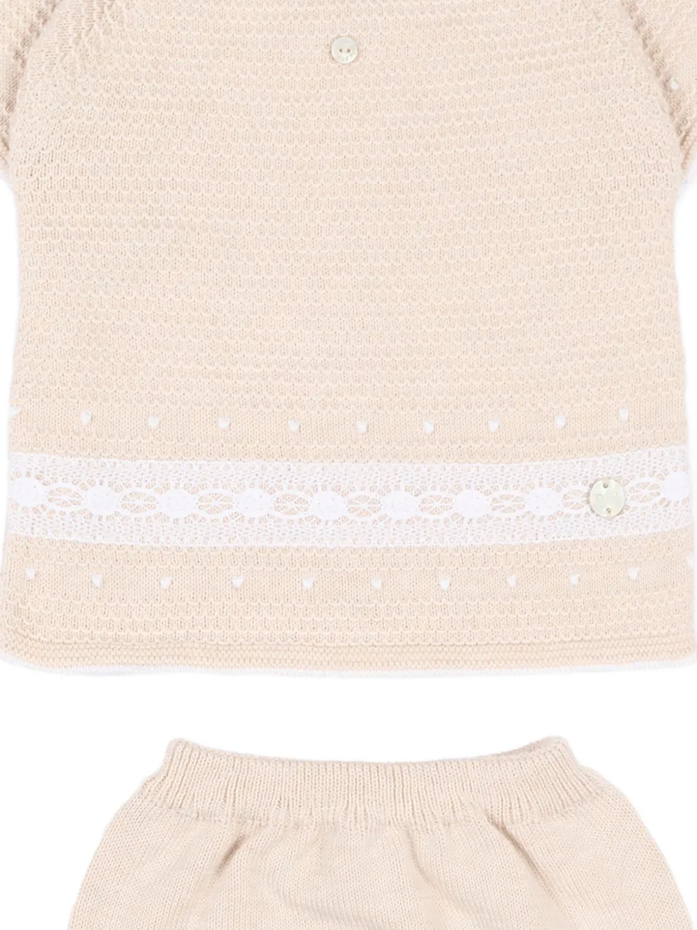  Paz Rodriguez Lace Trim Babywear (set Of Two) - Neutrals 