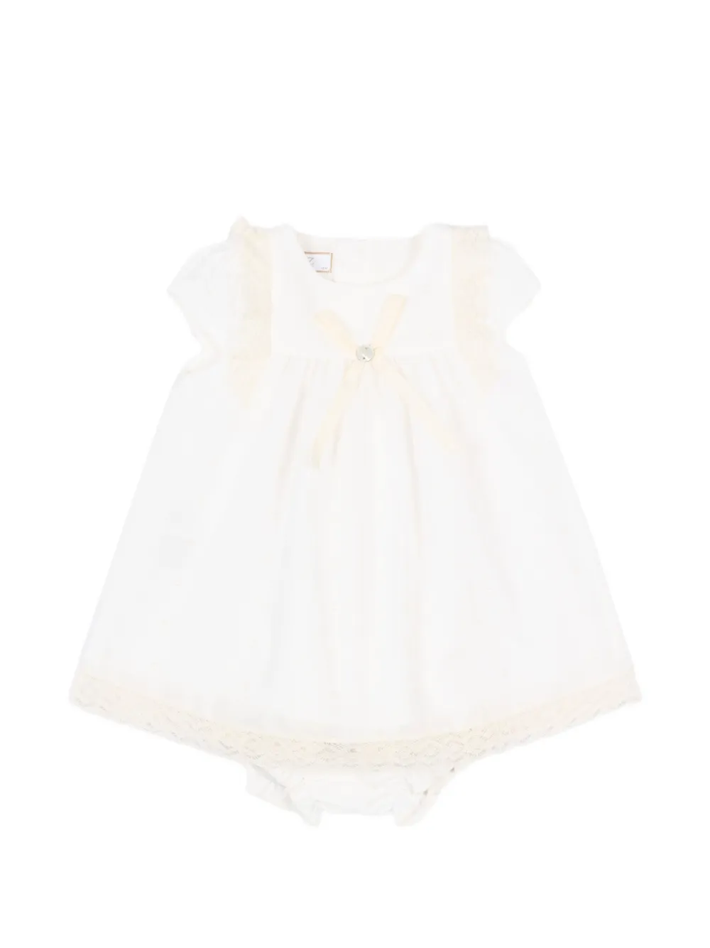  Paz Rodriguez Paz Lace Bow Dress - Neutrals 