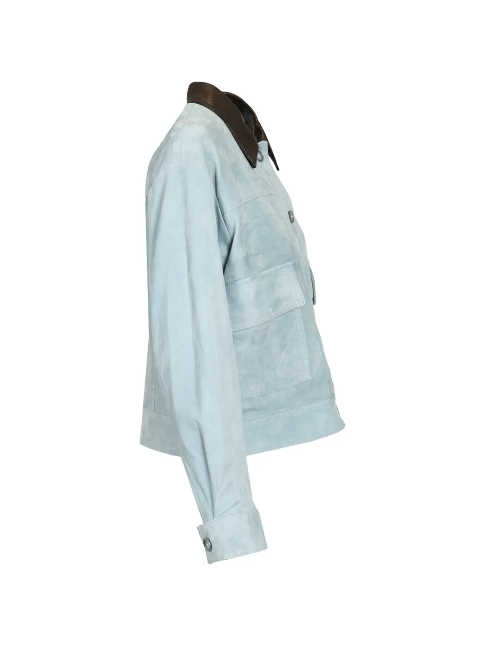  Blusotto Matilde Contrast-collar Jacket - Blue 