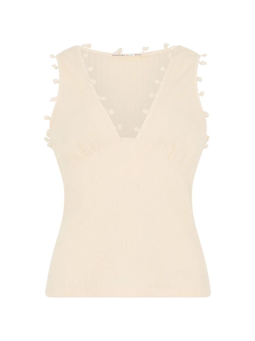 Kristina Ti pom-pom trim ribbed tank top - Toni neutri