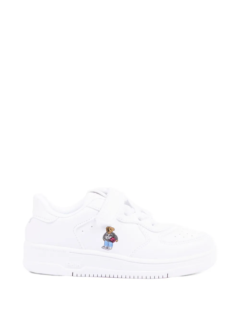 POLO RALPH LAUREN KIDS bear embroidery sneakers Wit