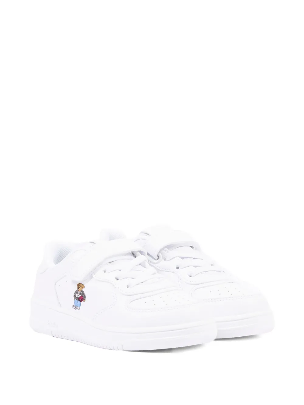 POLO RALPH LAUREN KIDS bear embroidery sneakers Wit
