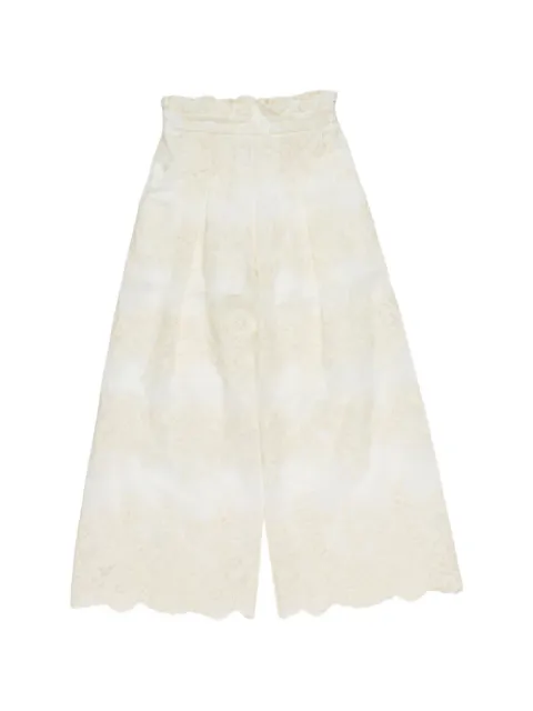 Miss Grant Kids flower-lace trousers