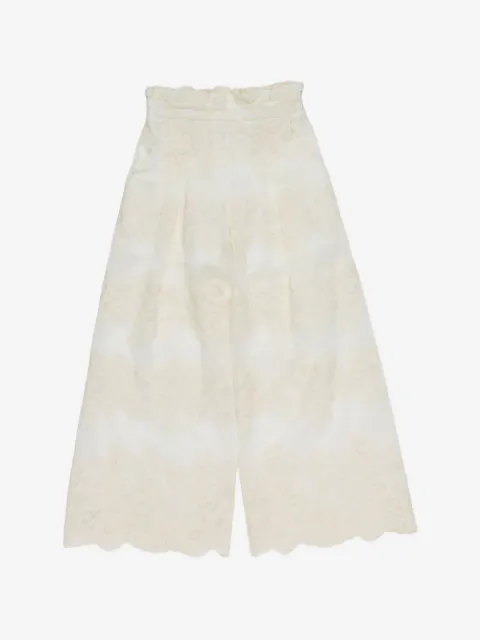 Miss Grant Kids pantalon à fleurs en dentelle