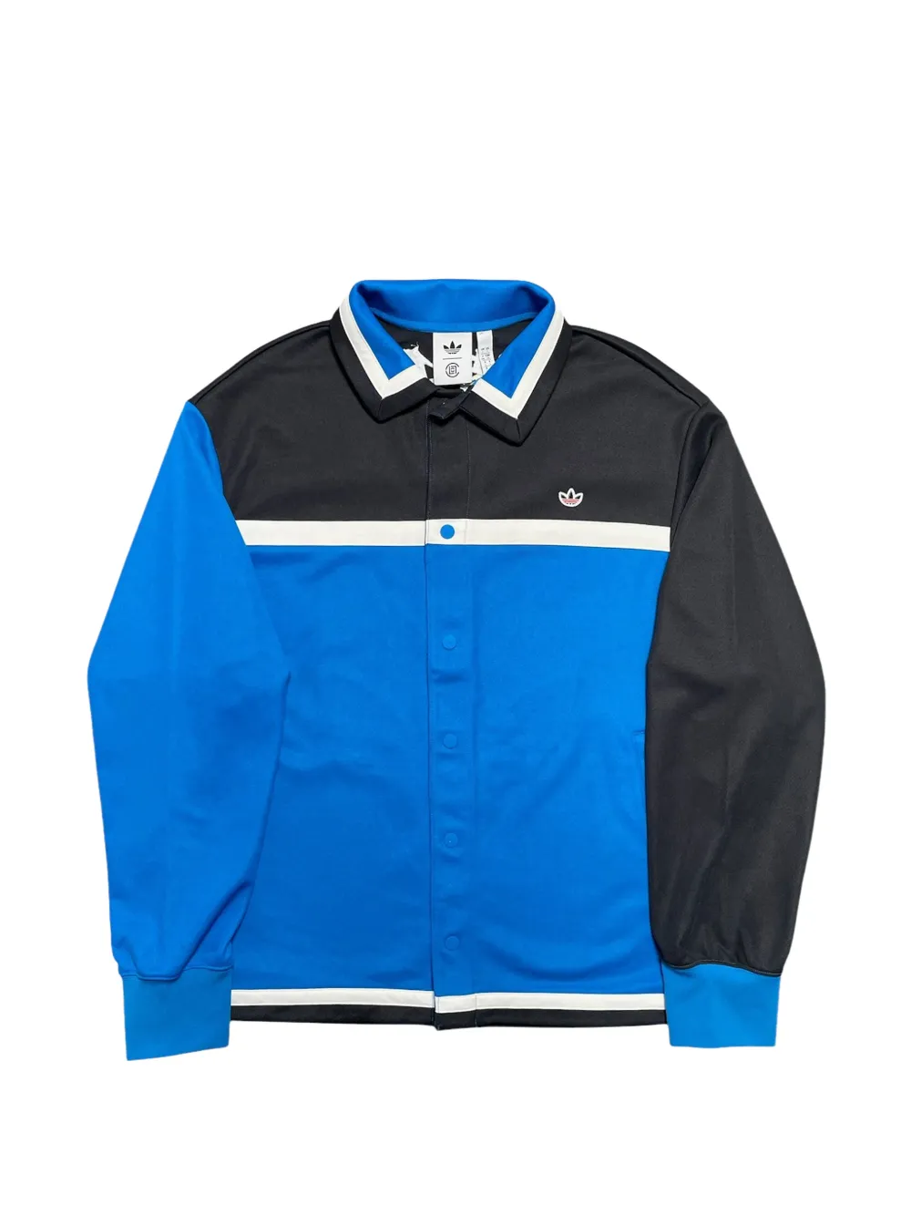 adidas x Clot Edison Chen logo-print panelled jacket - Blau