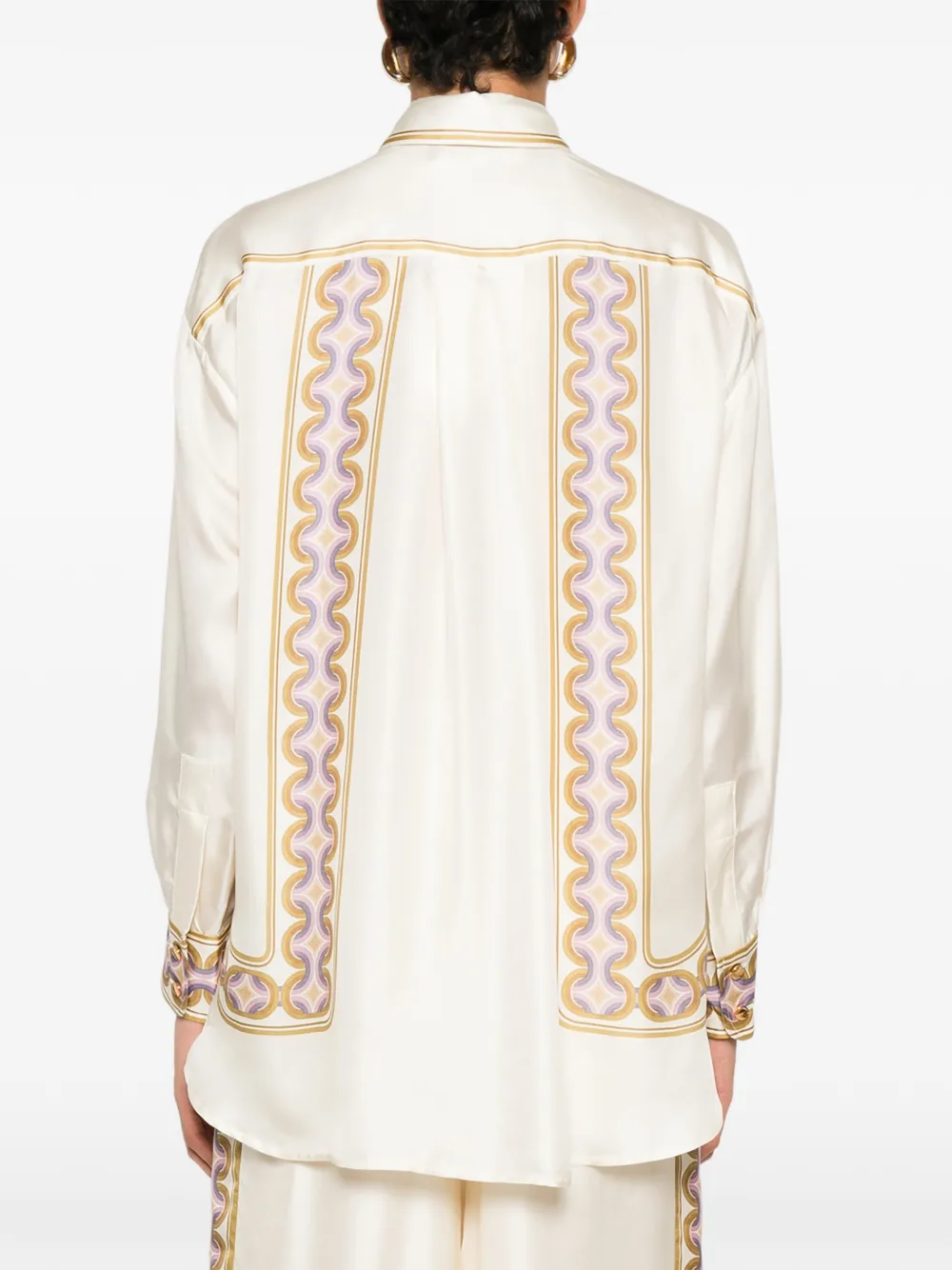 ZIMMERMANN Luna zijden blouse met print Beige