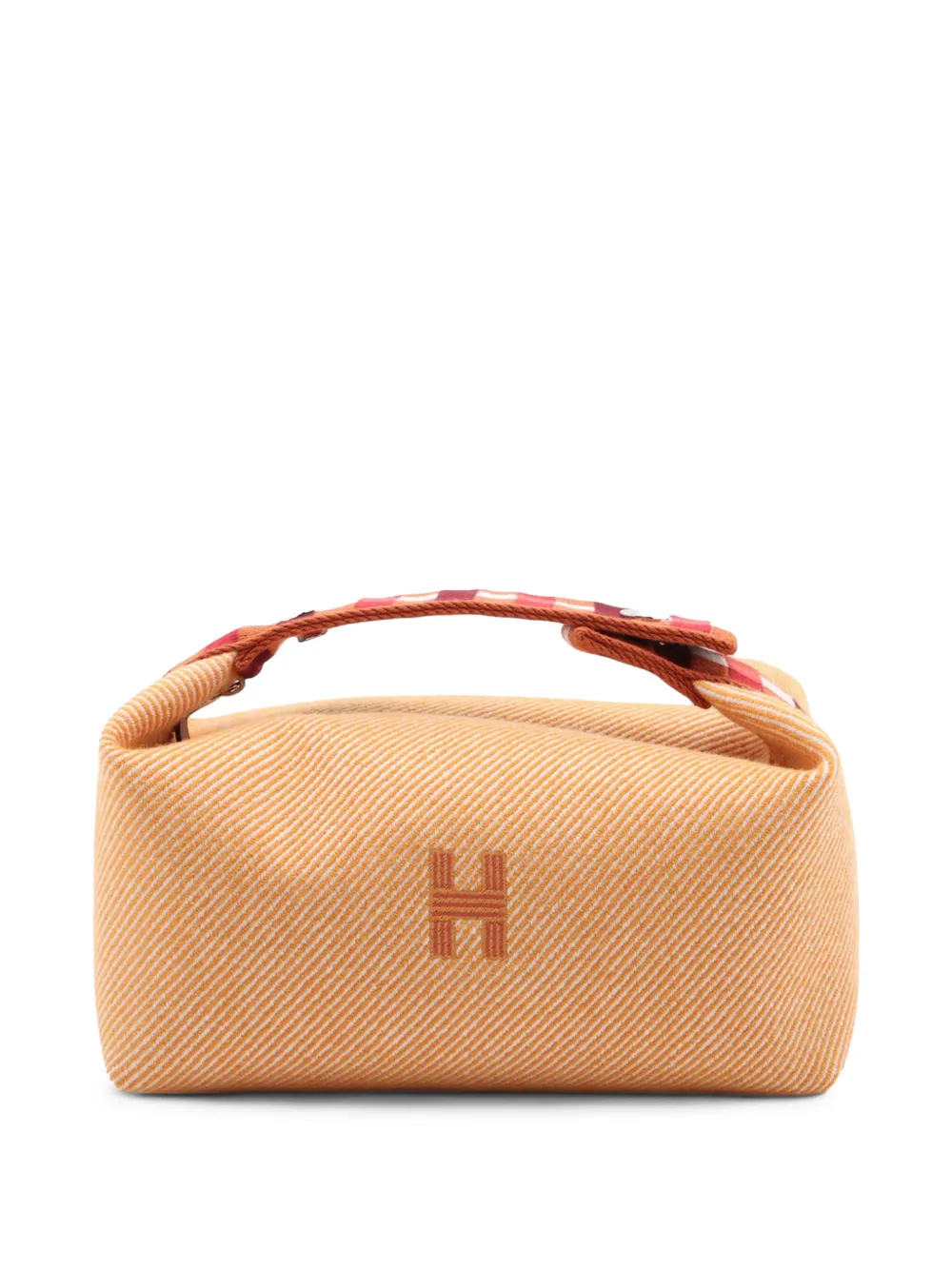 Hermès Pre-Owned 2020-2025 Small Wool Bride a Brac Au Carre Case vanity bag - Arancione