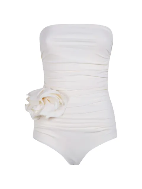 Magda Butrym ruched flower-detail swimsuit