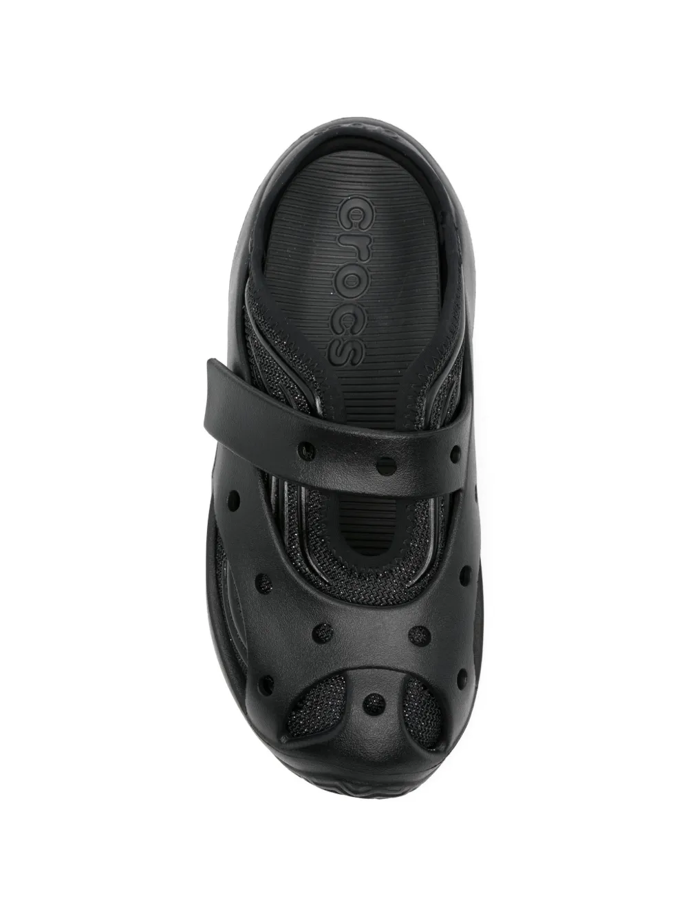 Crocs Gekooide klompen met geperforeerd bandje Zwart