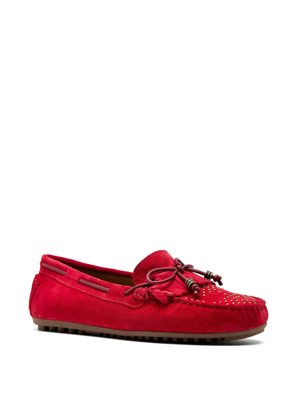 Sarah Chofakian Castelgarden Otonio tassel fringed loafers Rood