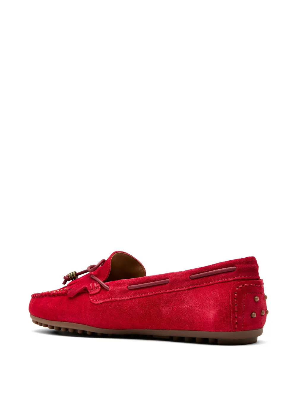 Sarah Chofakian Castelgarden Otonio tassel fringed loafers Rood