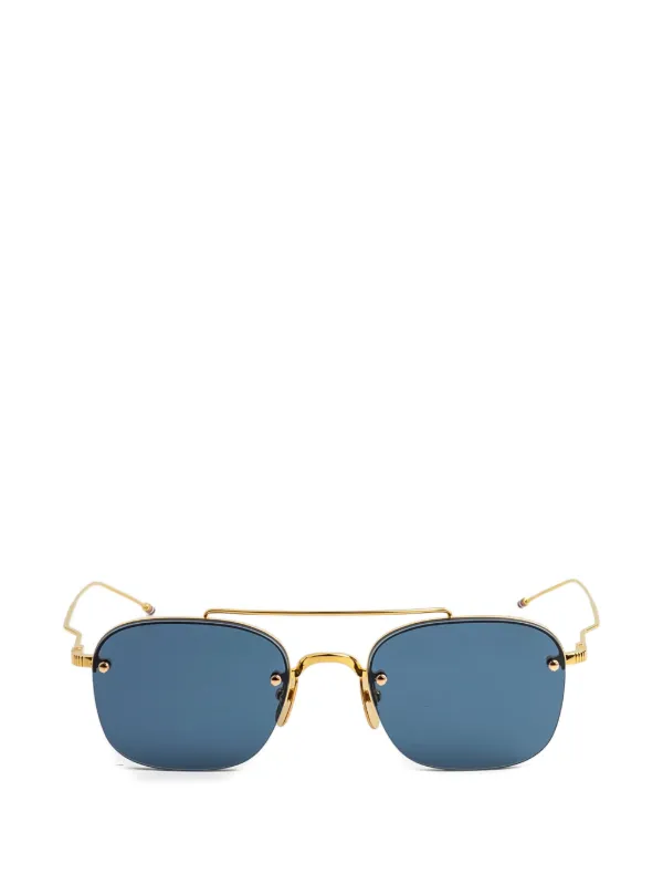 Thom Browne Eyewear スクエアフレーム サングラス | ゴールドトーン 