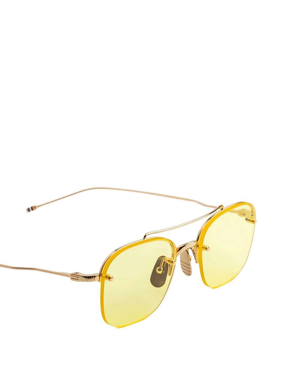 Thom Browne Eyewear Zonnebril met piloten montuur Goud