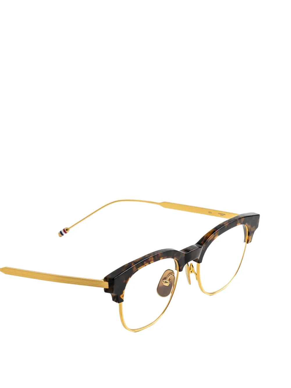 Thom Browne Eyewear Zonnebril met schildpadschild-design Bruin
