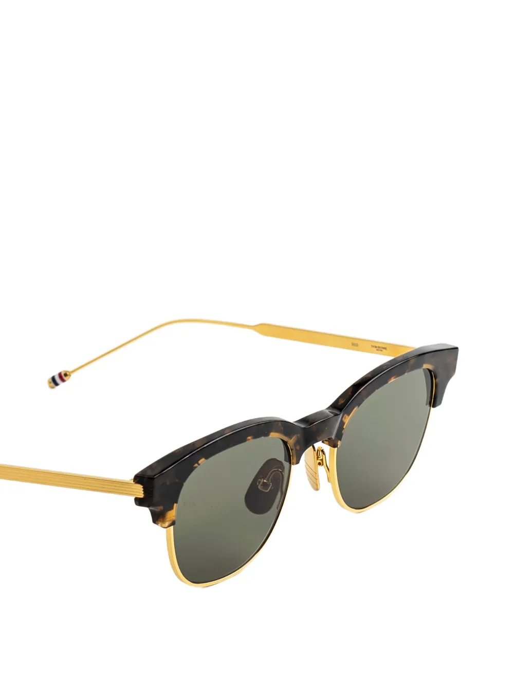 Thom Browne Eyewear Zonnebril met schildpadschild-design Bruin