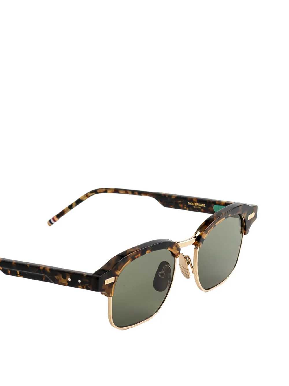 Thom Browne Eyewear Zonnebril met schildpadschild-design Bruin