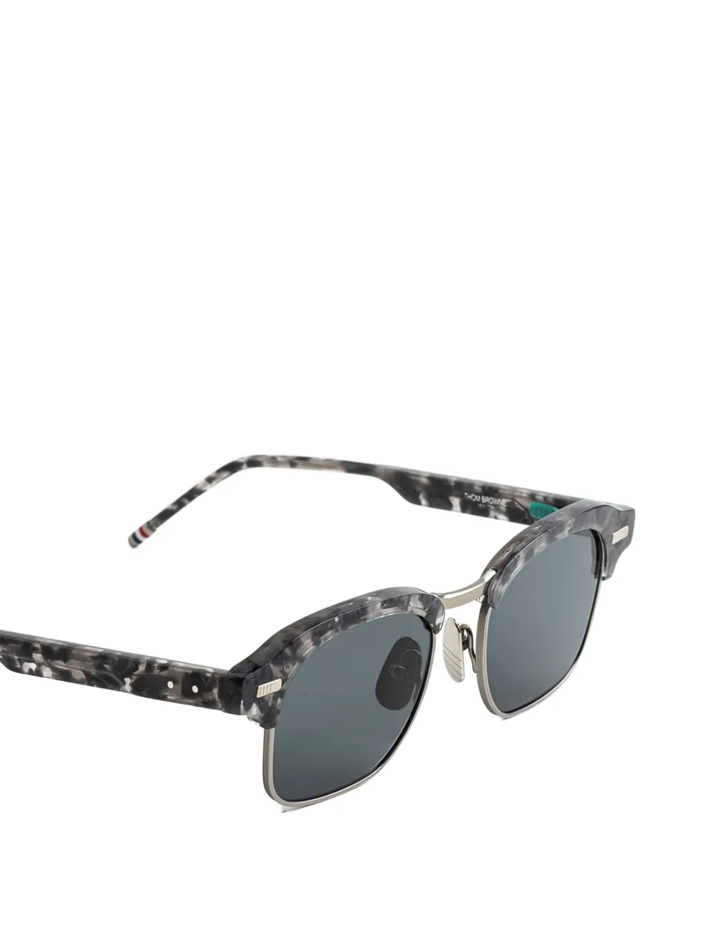 Thom Browne Eyewear Zonnebril met schildpadschild-design Grijs