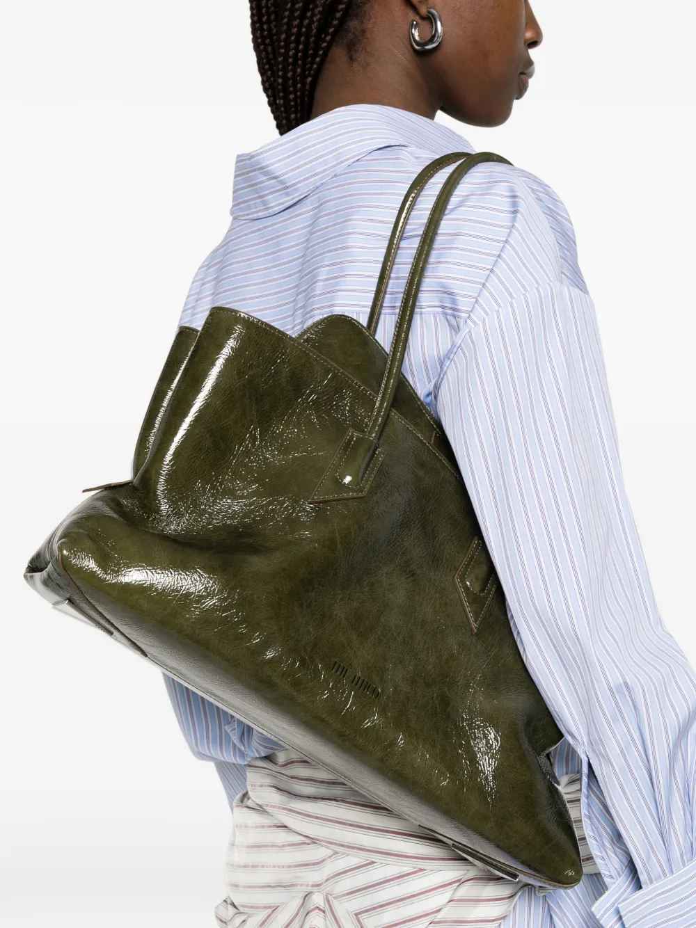The Attico Medium La Passeggiata tas met handvat Groen