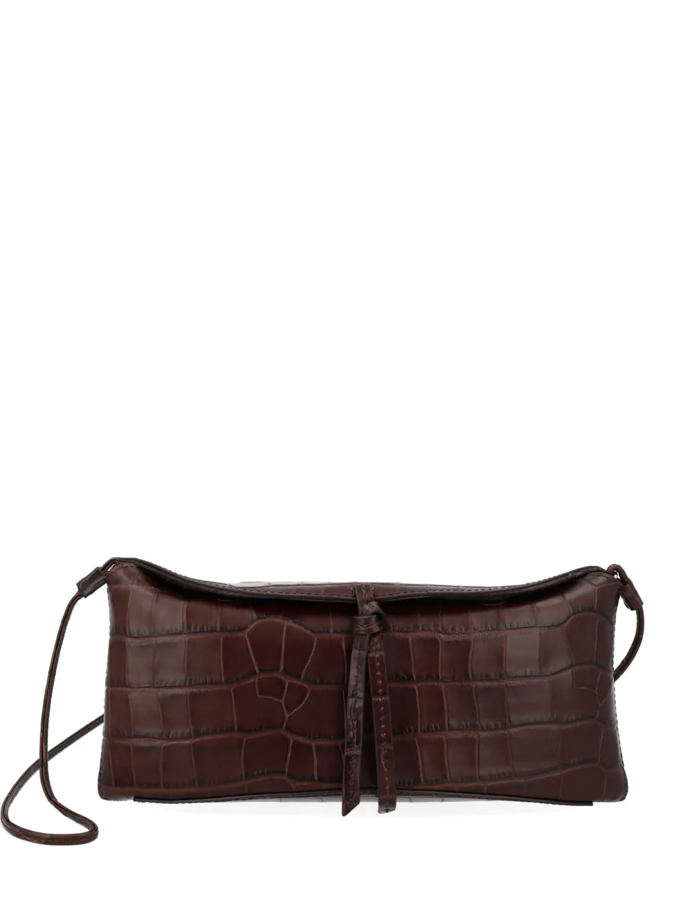 STAUD croc-effect leather shoulder bag - Marrone
