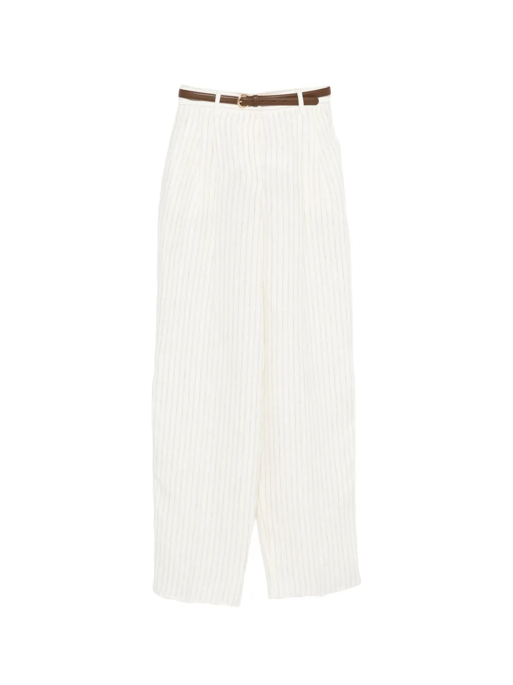 Max Mara Fonte striped belt trousers - Toni neutri
