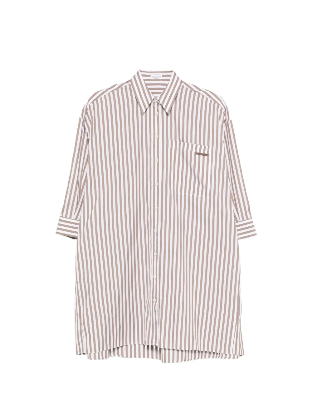 Brunello Cucinelli striped pocket shirt - Braun