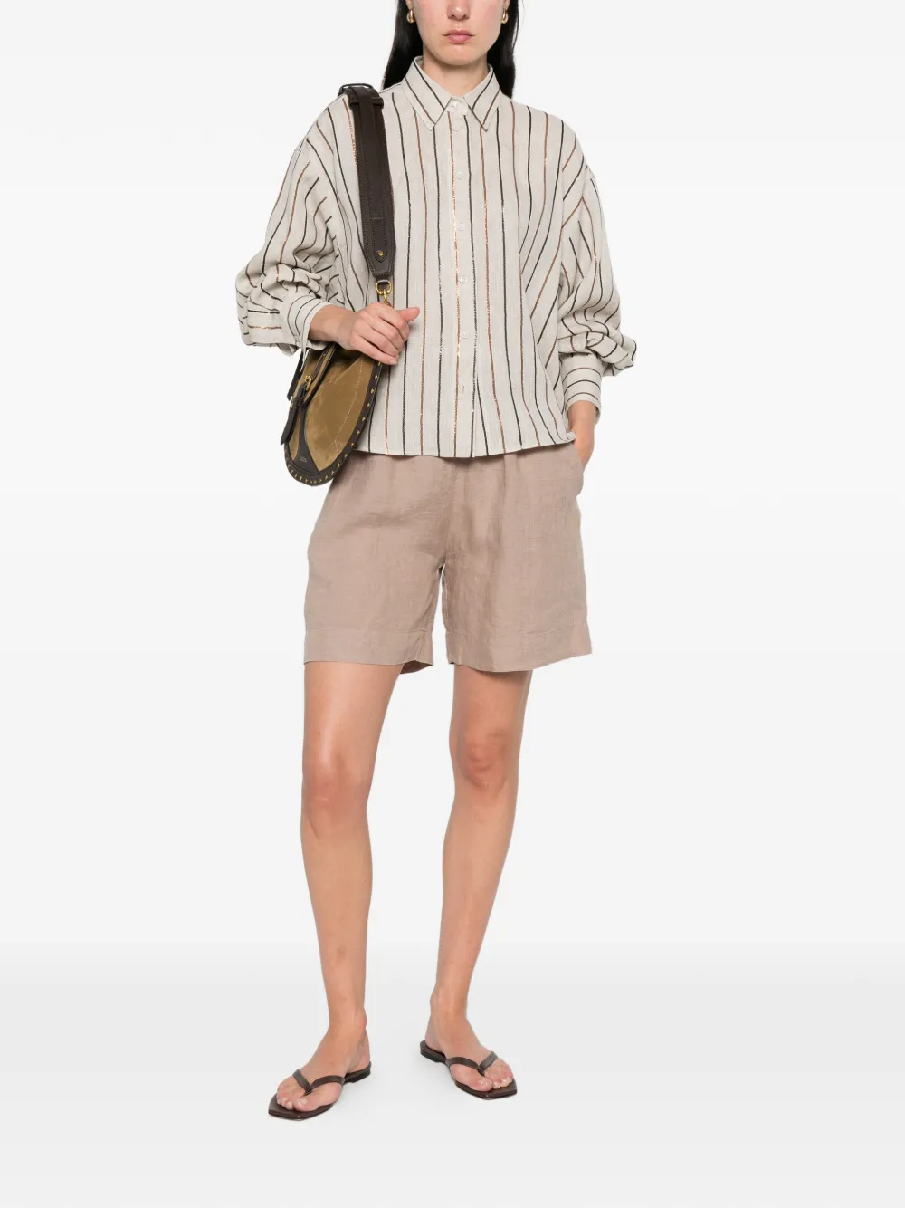 Brunello Cucinelli Gestreept overhemd Beige