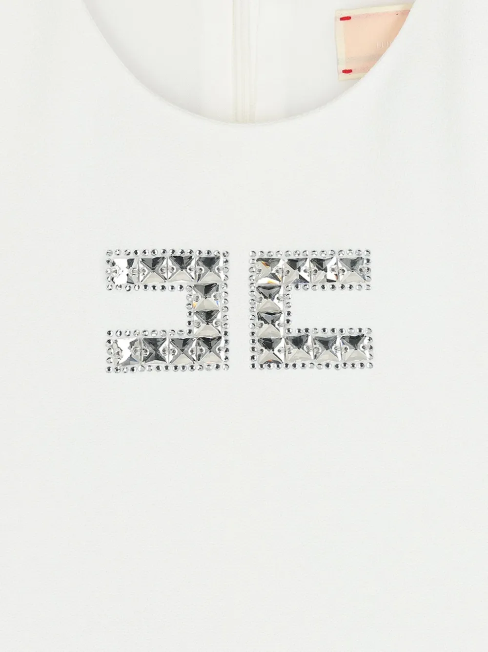 Elisabetta Franchi Kids Jurk verfraaid met logo Wit