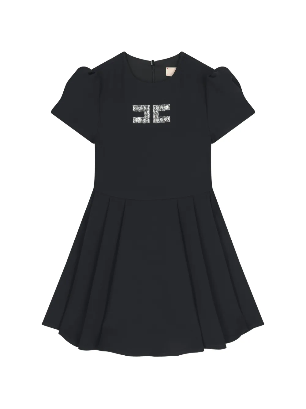 Elisabetta Franchi Kids Abito con maniche a palloncino con decorazione - Nero